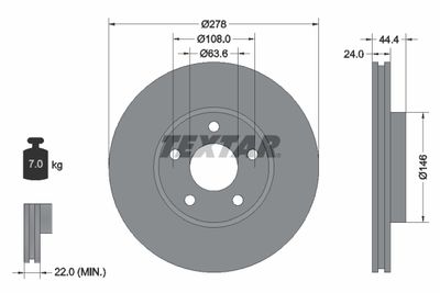 92124803 TEXTAR Тормозной диск