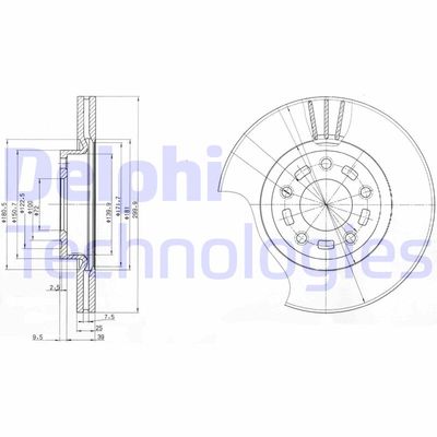 BG3928 DELPHI Тормозной диск