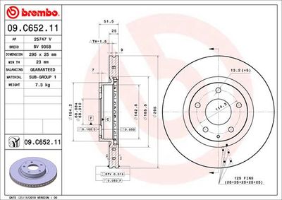 09C65211 BREMBO Тормозной диск