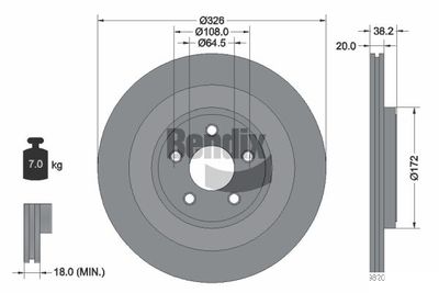 BDS1414 BENDIX Braking Тормозной диск