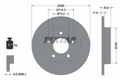 92130500 TEXTAR Тормозной диск