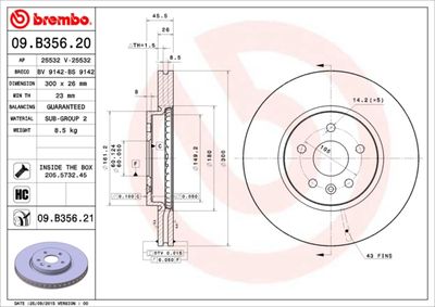 09B35620 BREMBO Тормозной диск