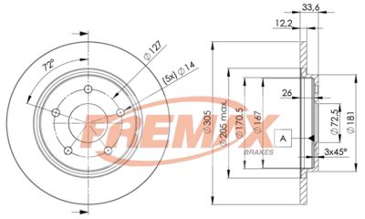 BD5173 FREMAX Тормозной диск