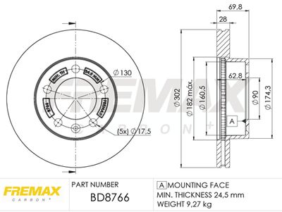 BD8766 FREMAX Тормозной диск