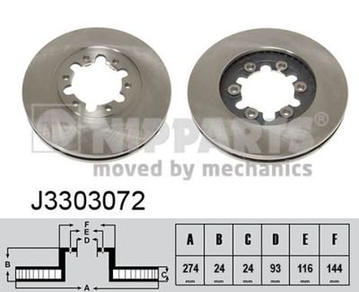 J3303072 NIPPARTS Тормозной диск