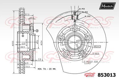 853013 MAXTECH Тормозной диск