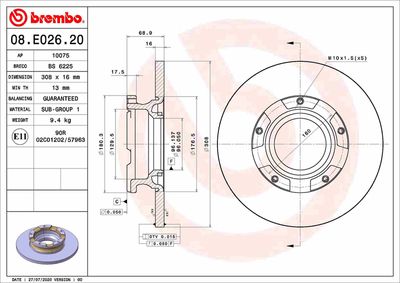 BS6225 BRECO Тормозной диск