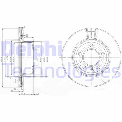 BG3900 DELPHI Тормозной диск