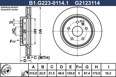 B1G22301141 GALFER Тормозной диск