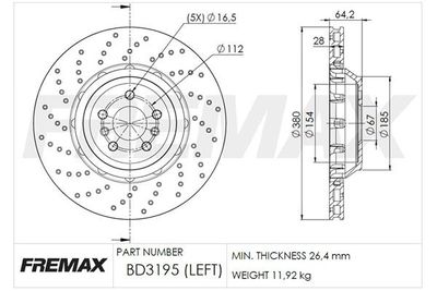 BD3195 FREMAX Тормозной диск