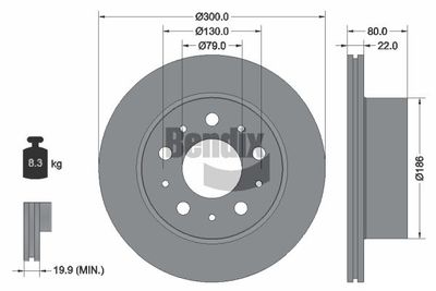 BDS1551 BENDIX Braking Тормозной диск