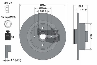 BDS1248 BENDIX Braking Тормозной диск