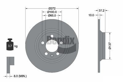 BDS1613 BENDIX Braking Тормозной диск