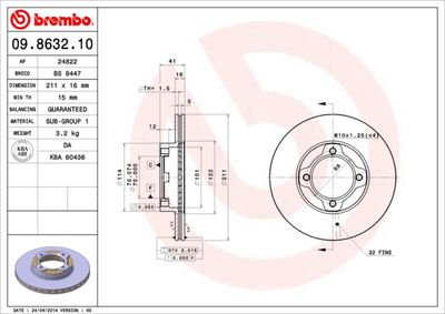 BS8447 BRECO Тормозной диск