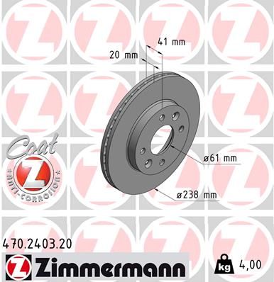 470240320 ZIMMERMANN Тормозной диск