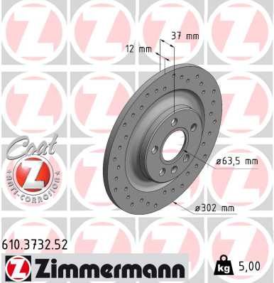 610373252 ZIMMERMANN Тормозной диск