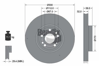 BDS2171HC BENDIX Braking Тормозной диск