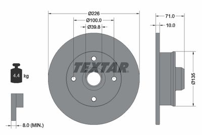 92041800 TEXTAR Тормозной диск
