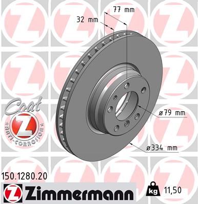 150128020 ZIMMERMANN Тормозной диск