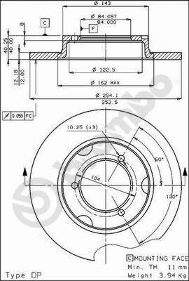 08228410 BREMBO Тормозной диск