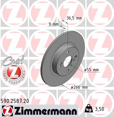 590258720 ZIMMERMANN Тормозной диск