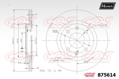 875614 MAXTECH Тормозной диск