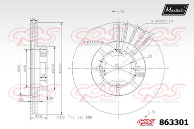 863301 MAXTECH Тормозной диск