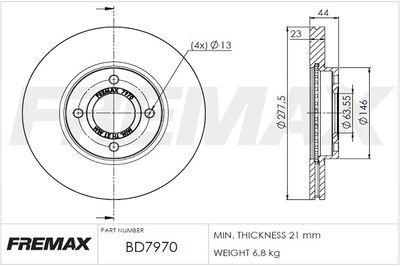 BD7970 FREMAX Тормозной диск