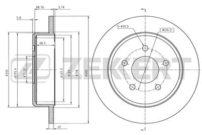 BS5918 ZEKKERT Тормозной диск