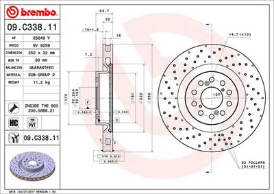 09C33811 BREMBO Тормозной диск