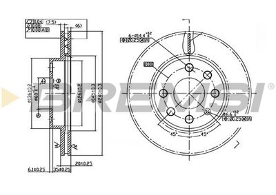 CD7130V BREMSI Тормозной диск