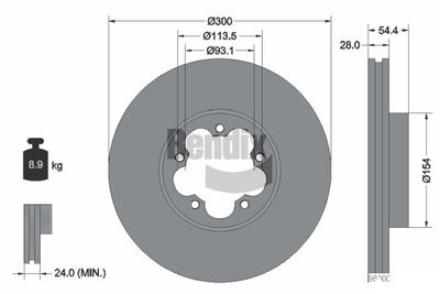 BDS1984 BENDIX Braking Тормозной диск