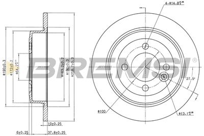 CD7128S BREMSI Тормозной диск