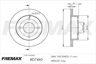 BD7460 FREMAX Тормозной диск