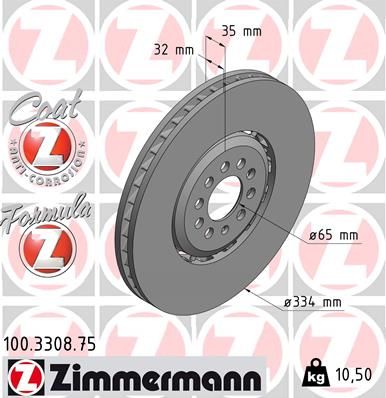 100330875 ZIMMERMANN Тормозной диск