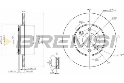 CD6361S BREMSI Тормозной диск