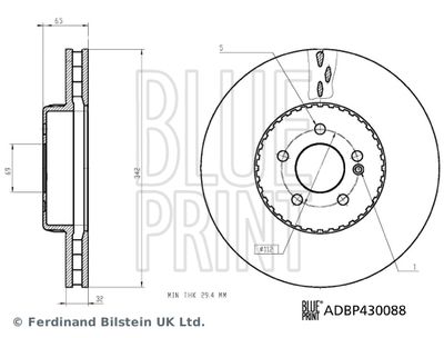 ADBP430088 BLUE PRINT Тормозной диск