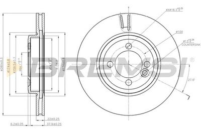 CD7617V BREMSI Тормозной диск