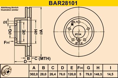 BAR28101 BARUM Тормозной диск