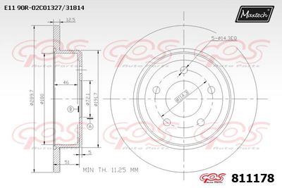 811178 MAXTECH Тормозной диск