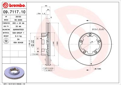 09711710 BREMBO Тормозной диск