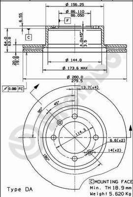 BS8163 BRECO Тормозной диск