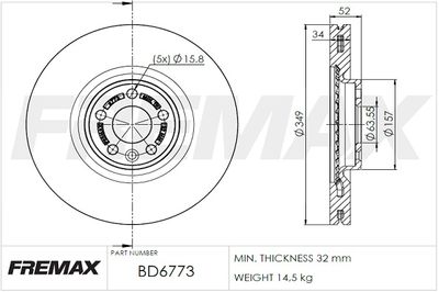 BD6773 FREMAX Тормозной диск