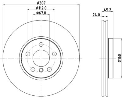 8DD355125351 HELLA PAGID Тормозной диск