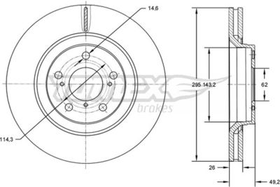 TX7264 TOMEX Brakes Тормозной диск