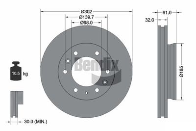 BDS1402 BENDIX Braking Тормозной диск