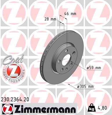 230236420 ZIMMERMANN Тормозной диск