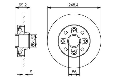 0986479S43 BOSCH Тормозной диск