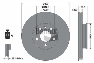 BDS1281 BENDIX Braking Тормозной диск