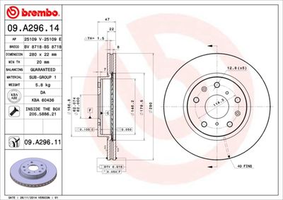 09A29611 BREMBO Тормозной диск